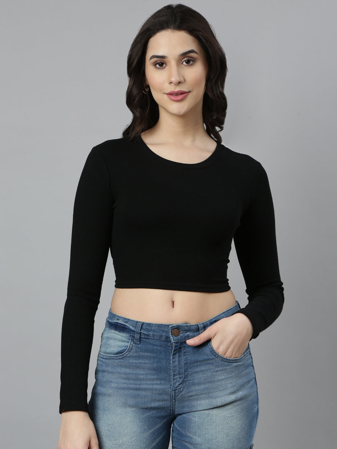 Women's Black Crop Top