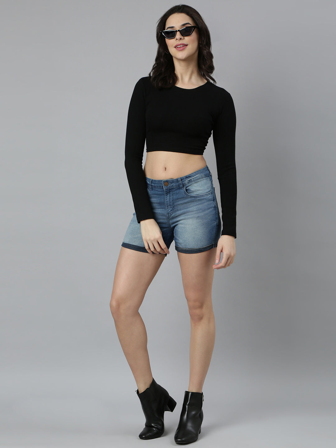 Women's Black Crop Top