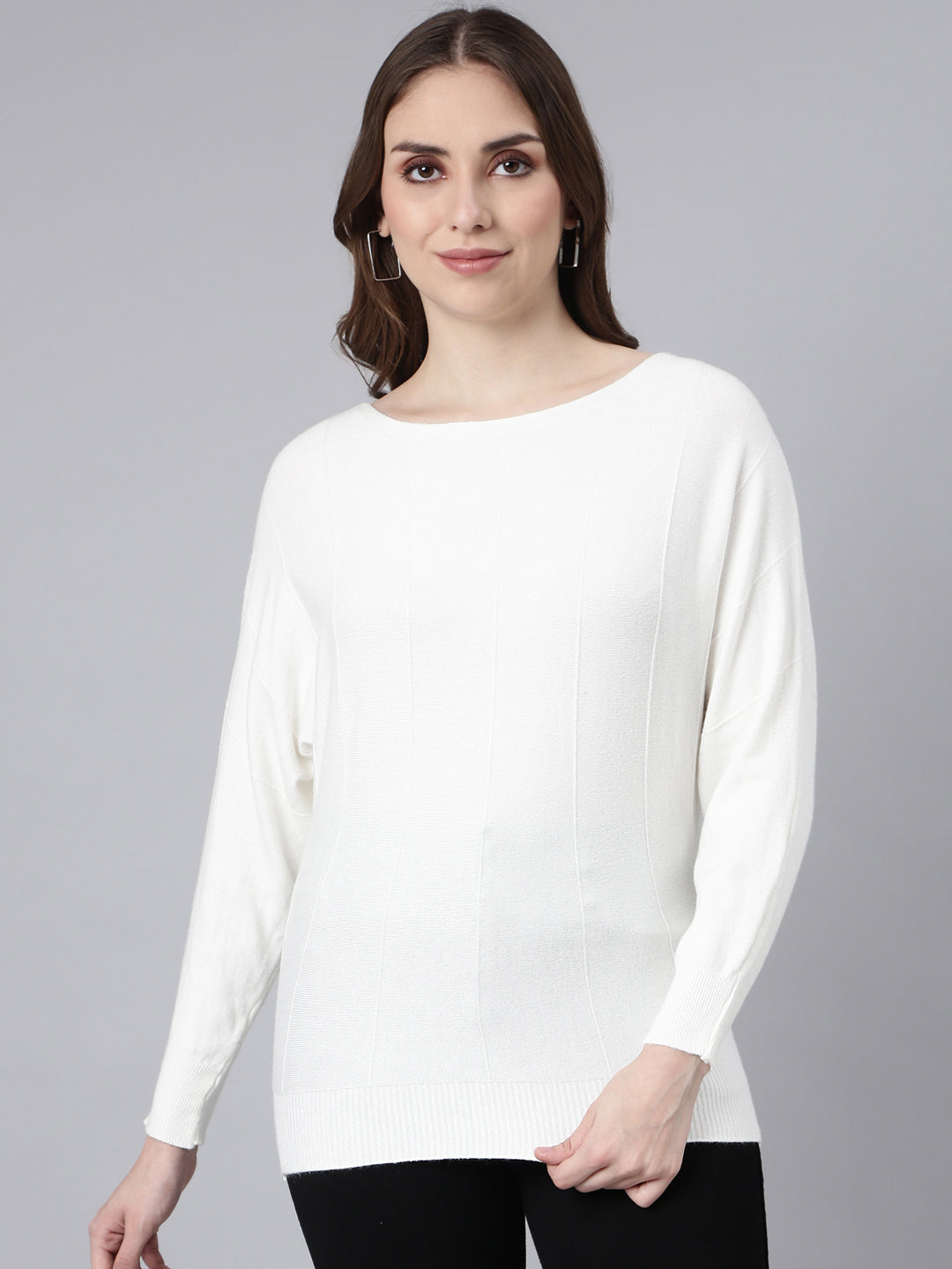 Women Cream Solid Top