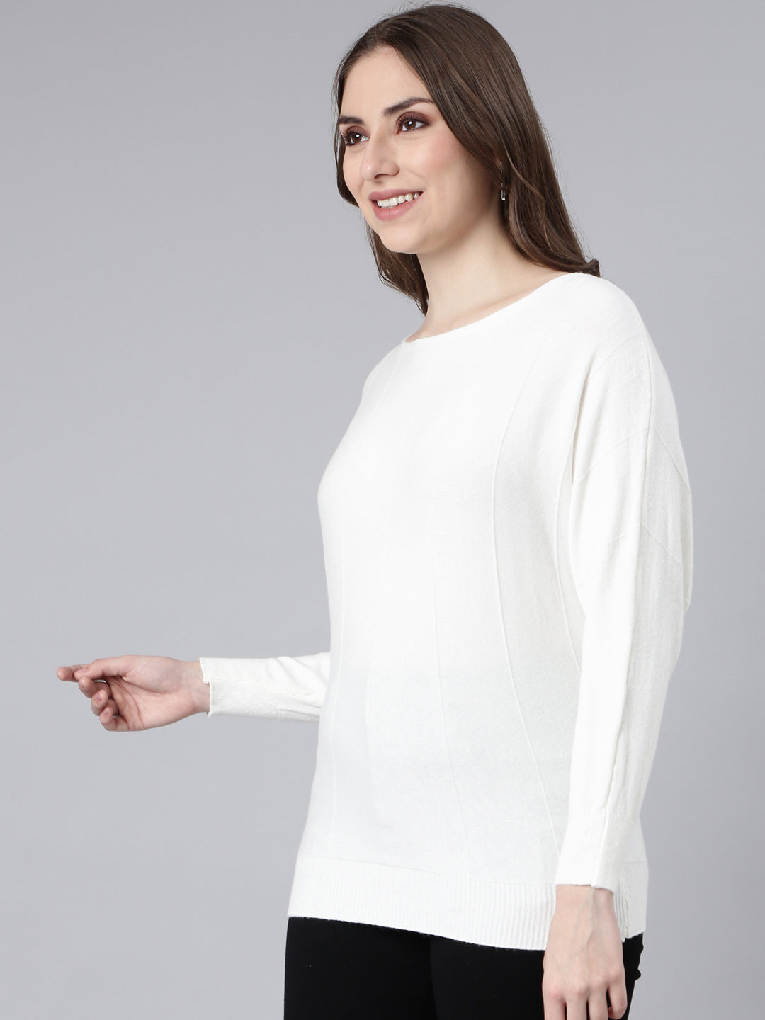 Women Cream Solid Top