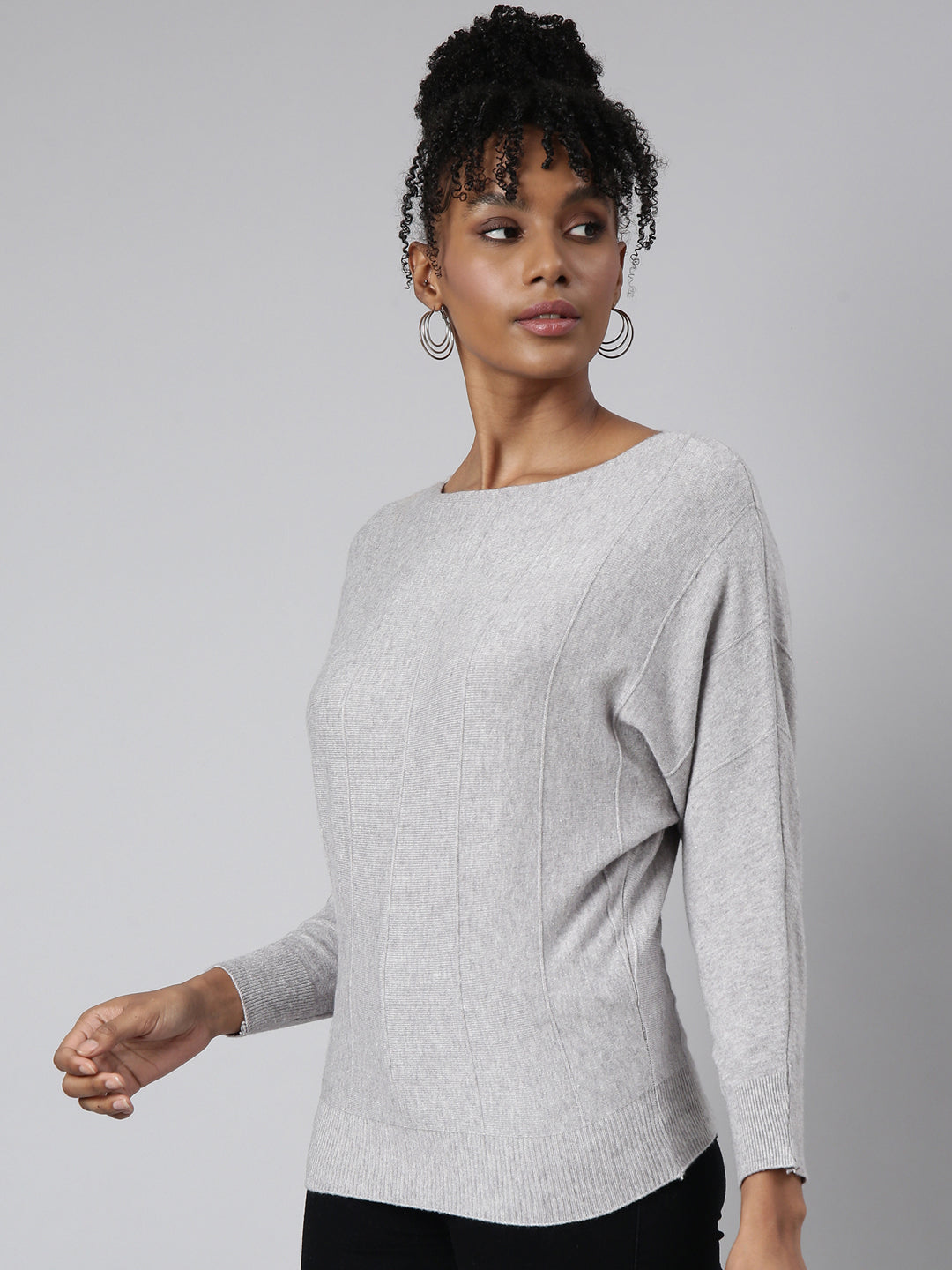 Women Grey Solid Top