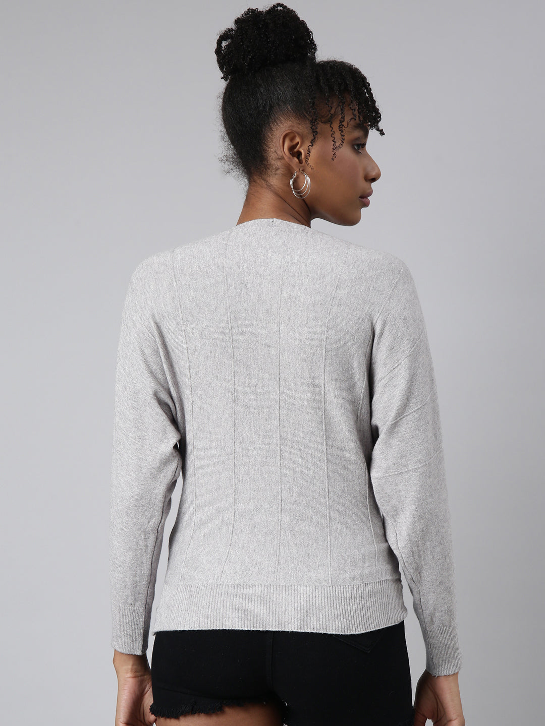 Women Grey Solid Top