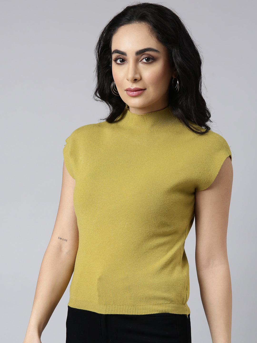Women's Green Solid Top