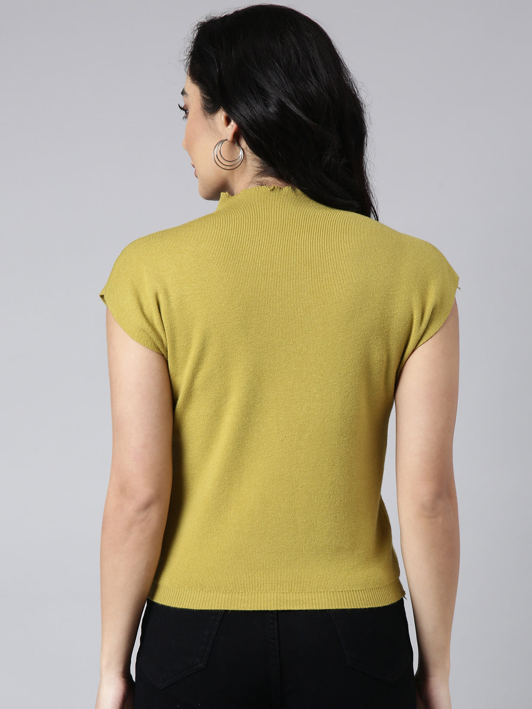 Women's Green Solid Top