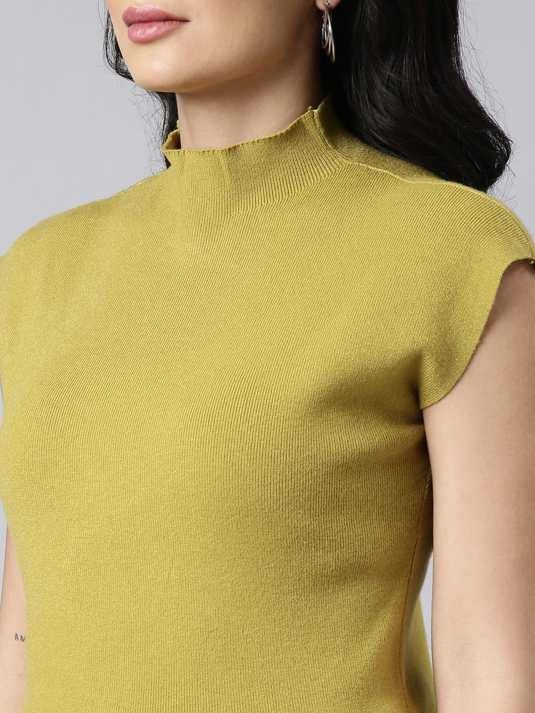 Women's Green Solid Top