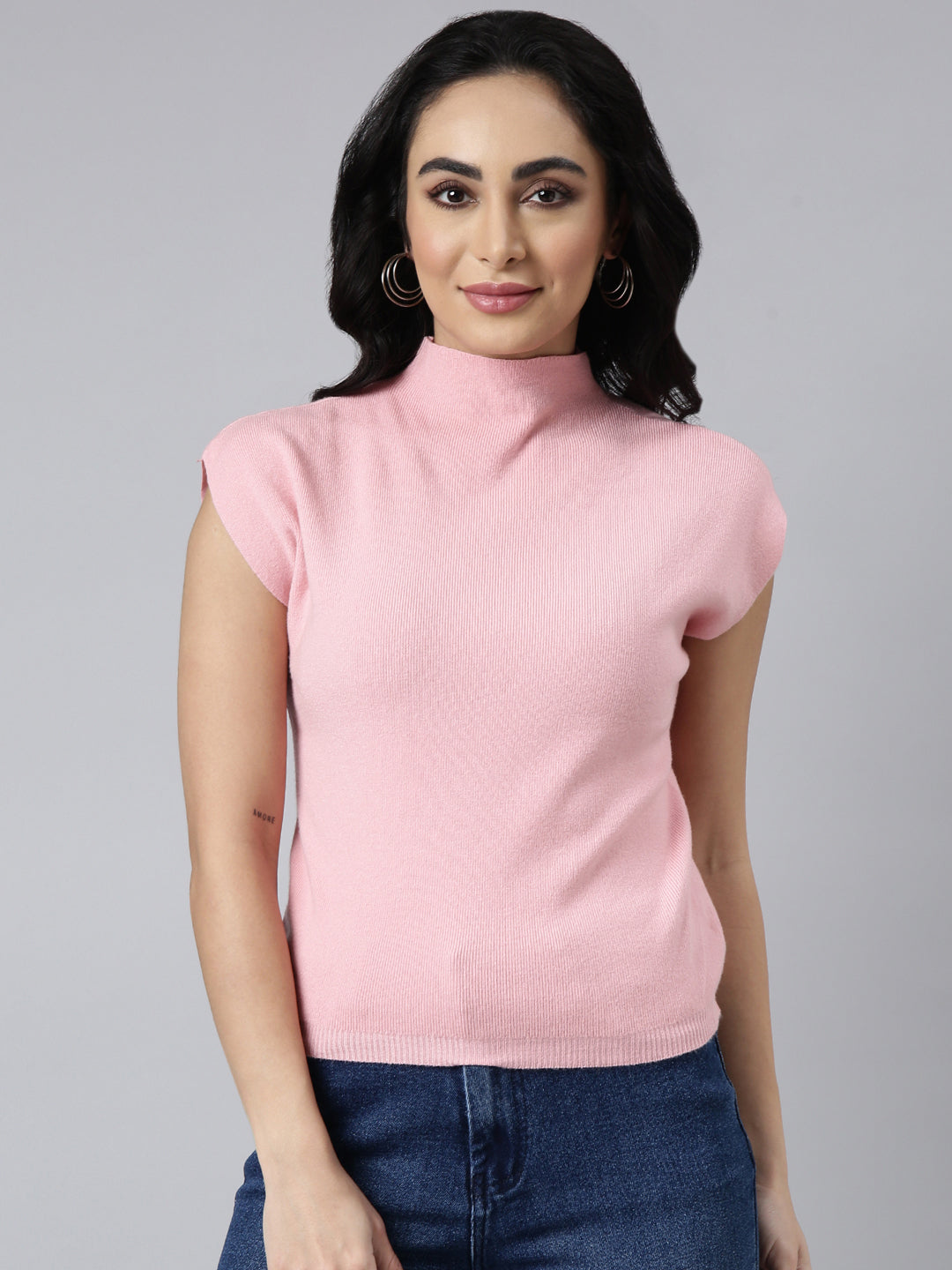 Women's Pink Solid Top