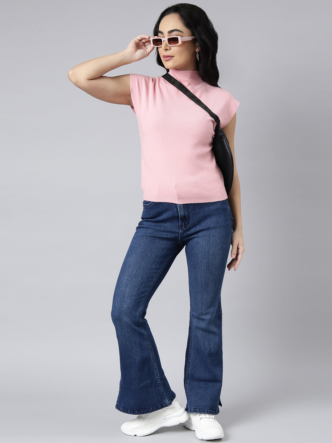 Women's Pink Solid Top