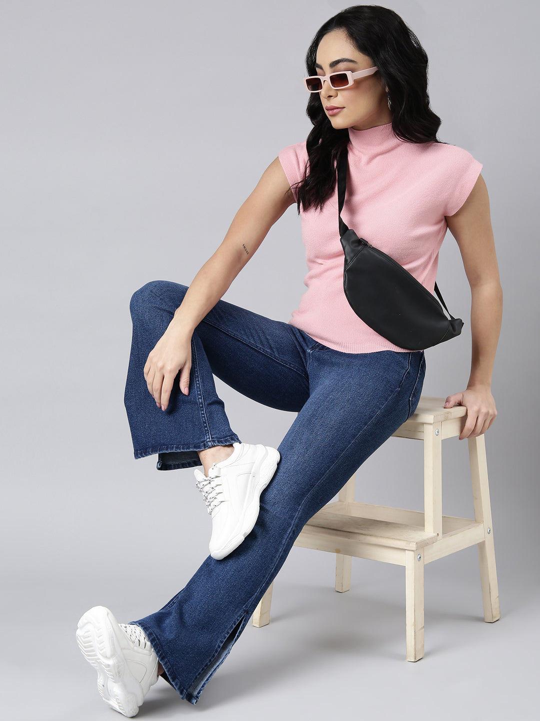 Women's Pink Solid Top