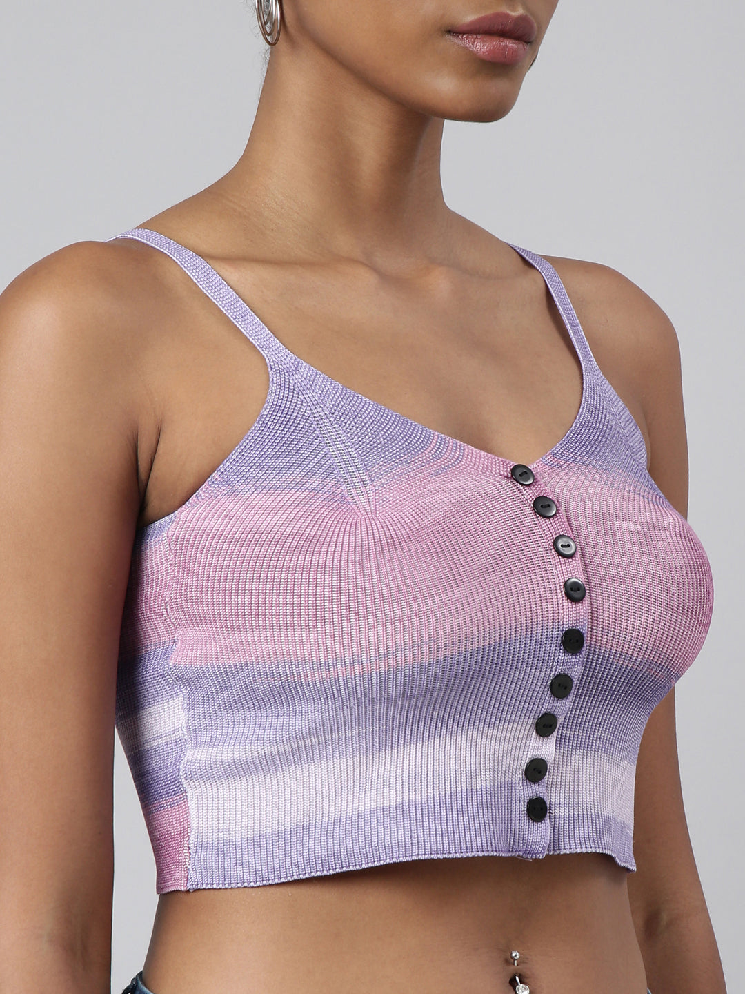 Women Lavender Tie and Dye Bralette Crop Top