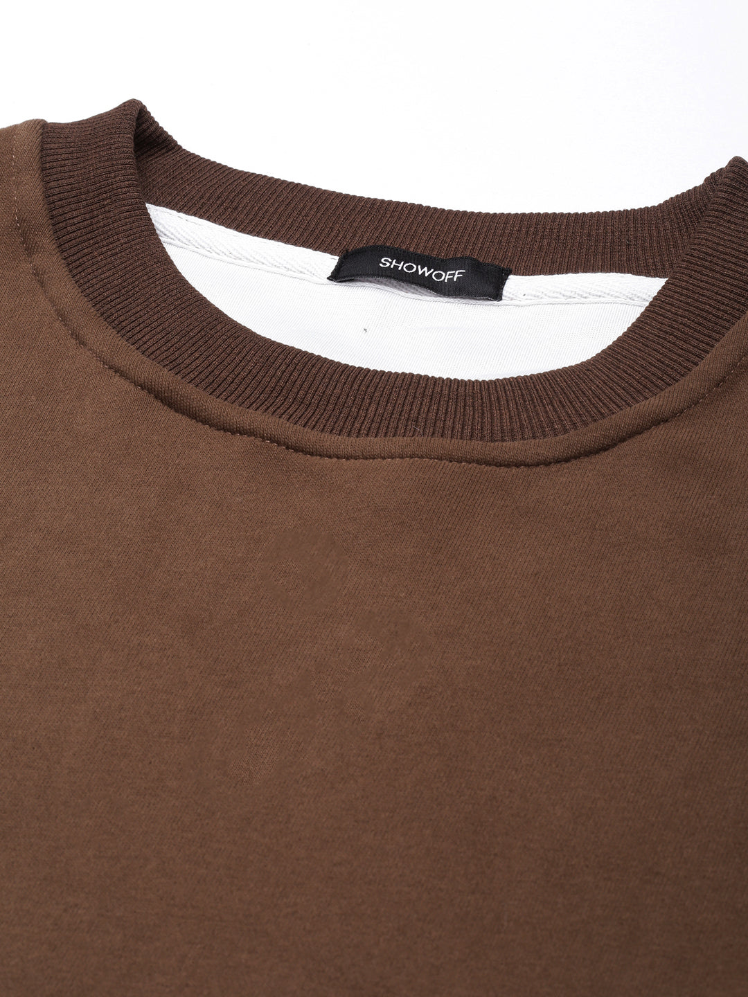 Women Brown Solid Pullover Sweatshirt