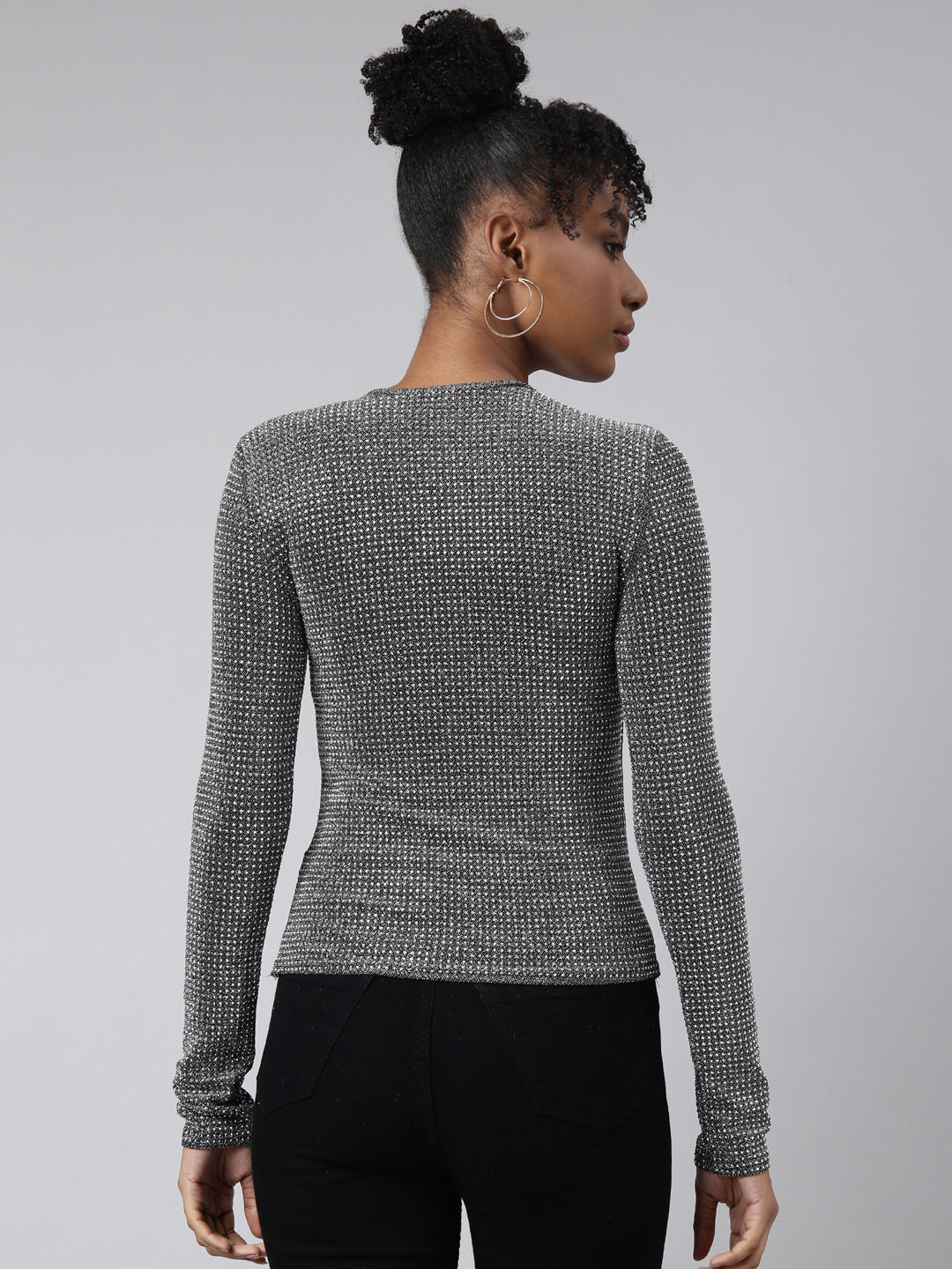 Women Grey Solid Top