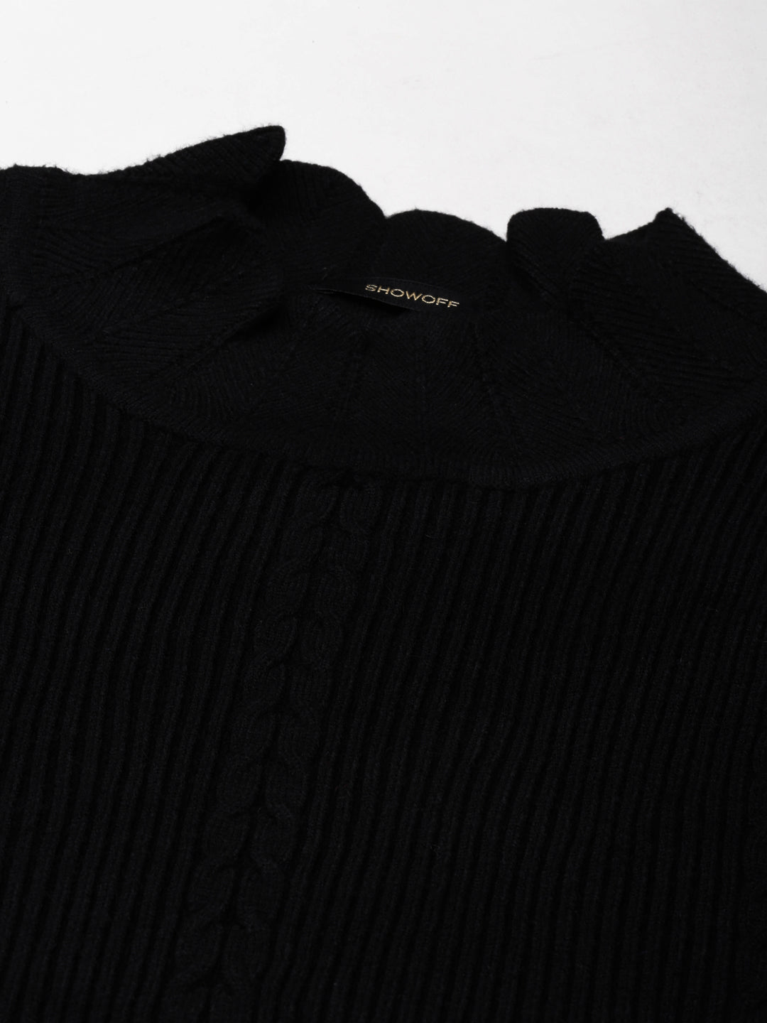 Women's Black Solid Bodycon Dress