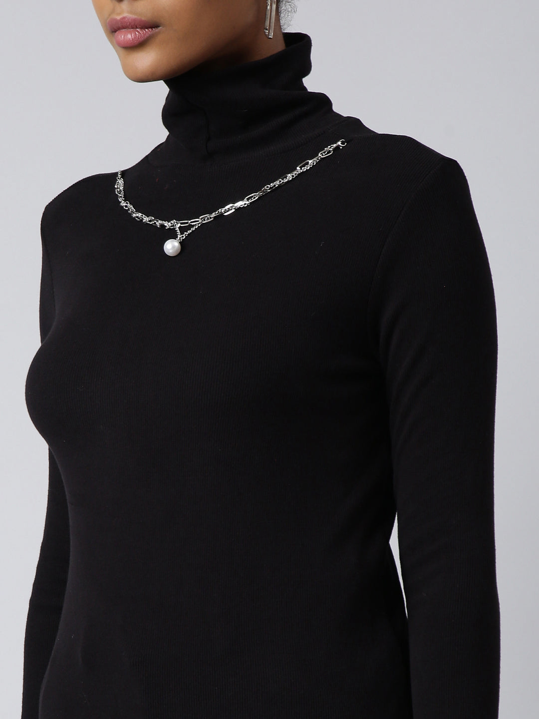 Women Black Solid Top