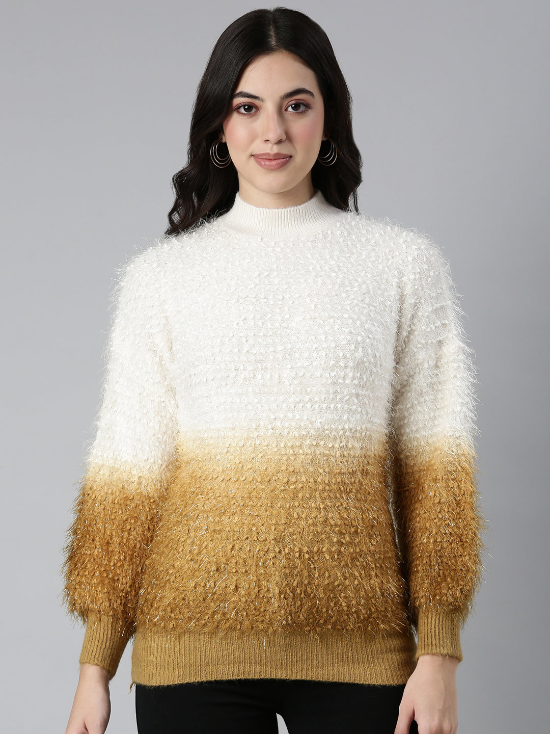 Women Speckled Mustard Pullover