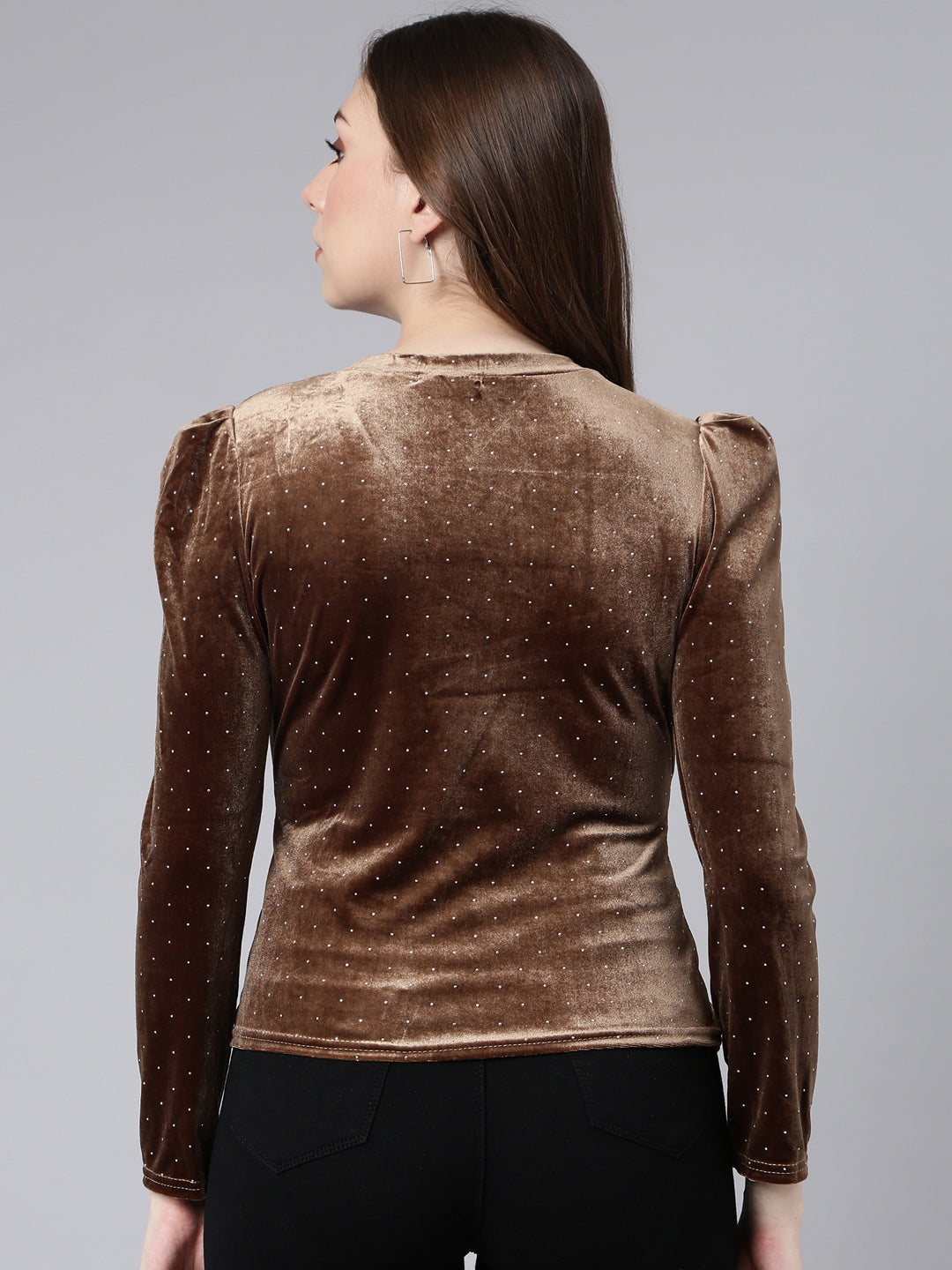 Women Brown Solid Top