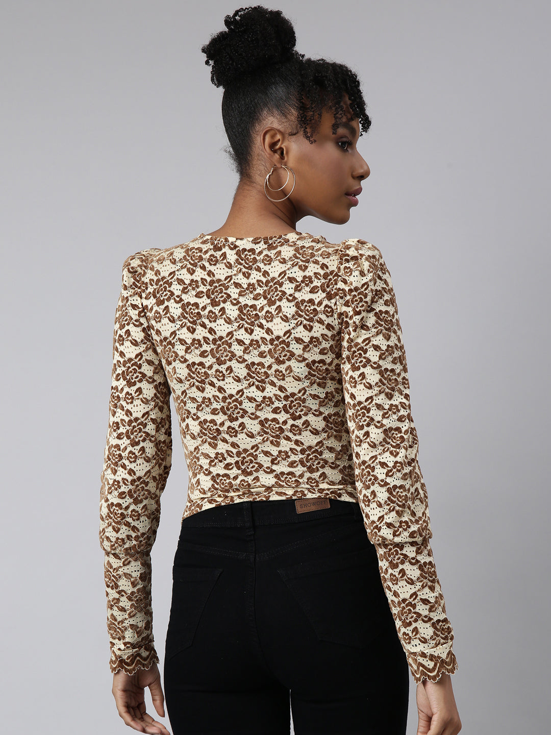 Women's Cream Floral Top