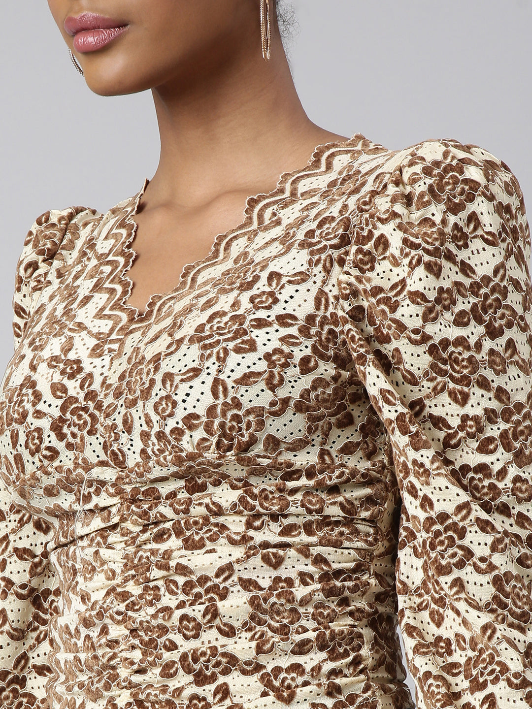 Women's Cream Floral Top