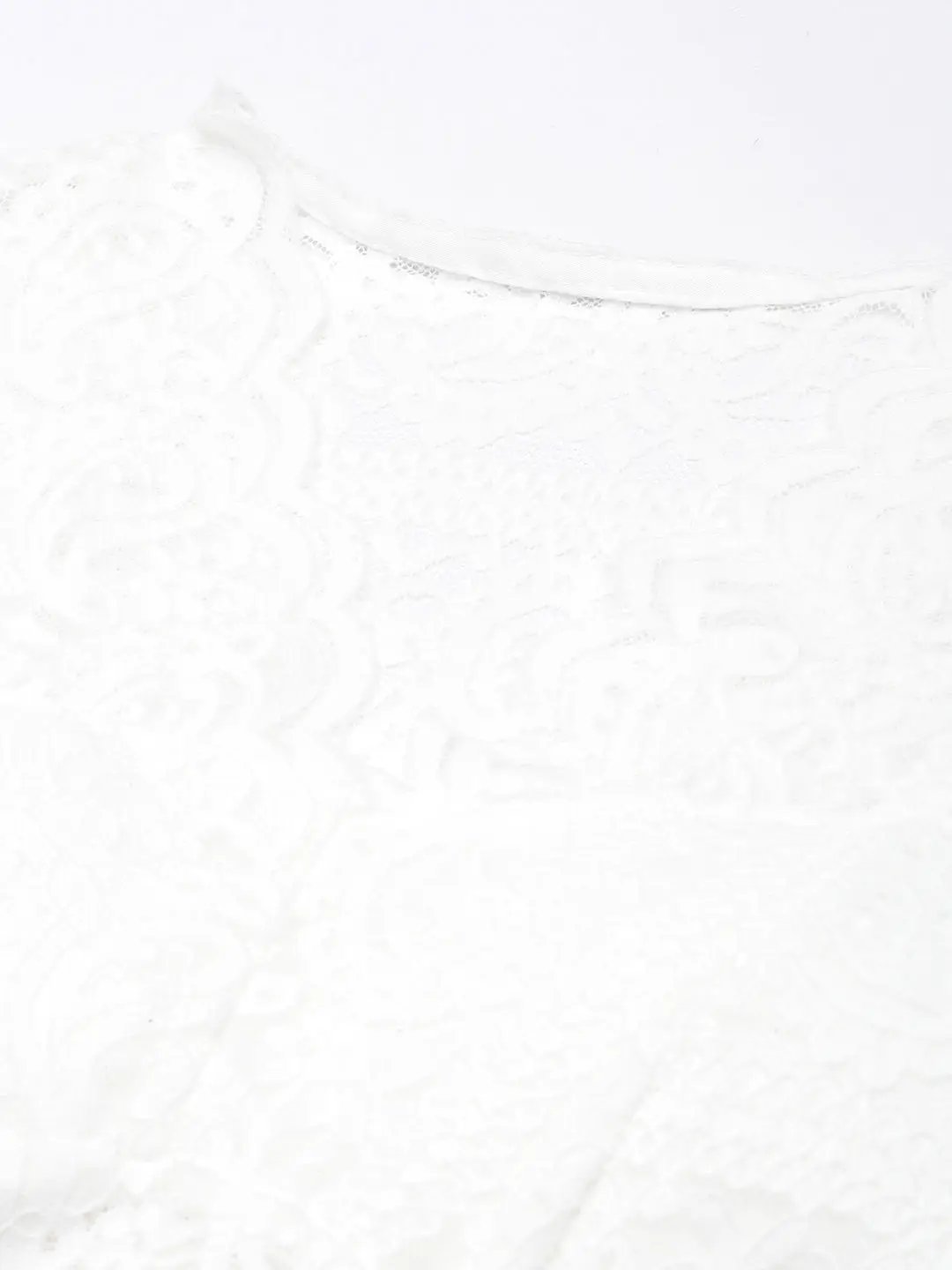 Women's White Solid Empire Top