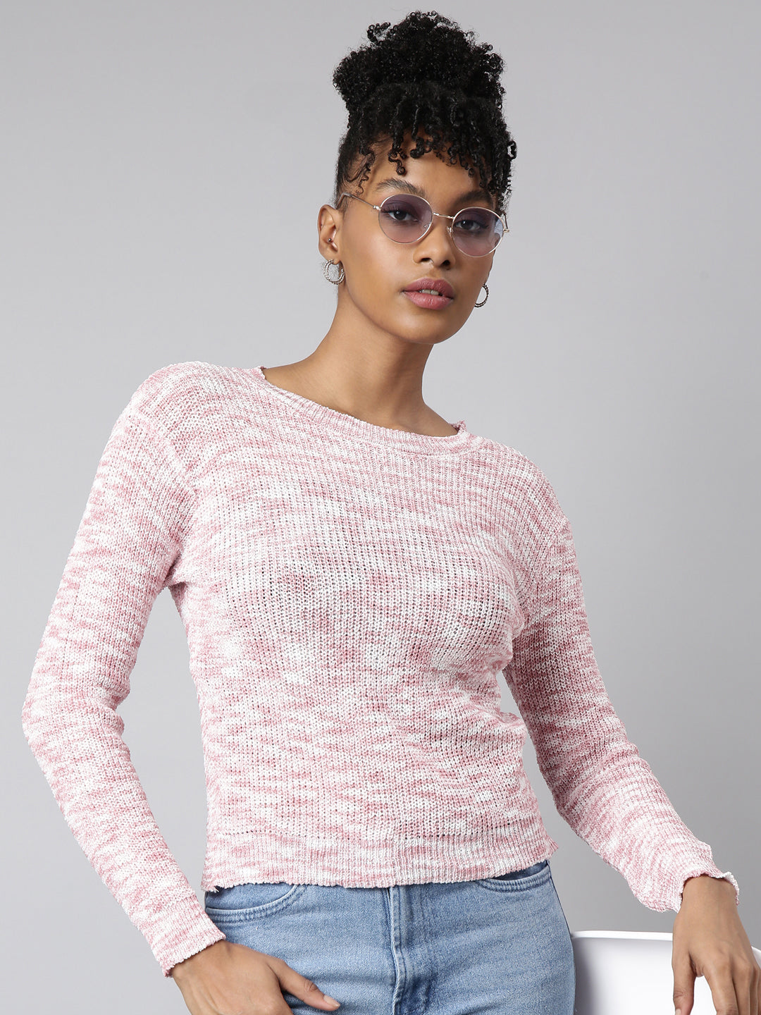 Women Pink Abstract Top