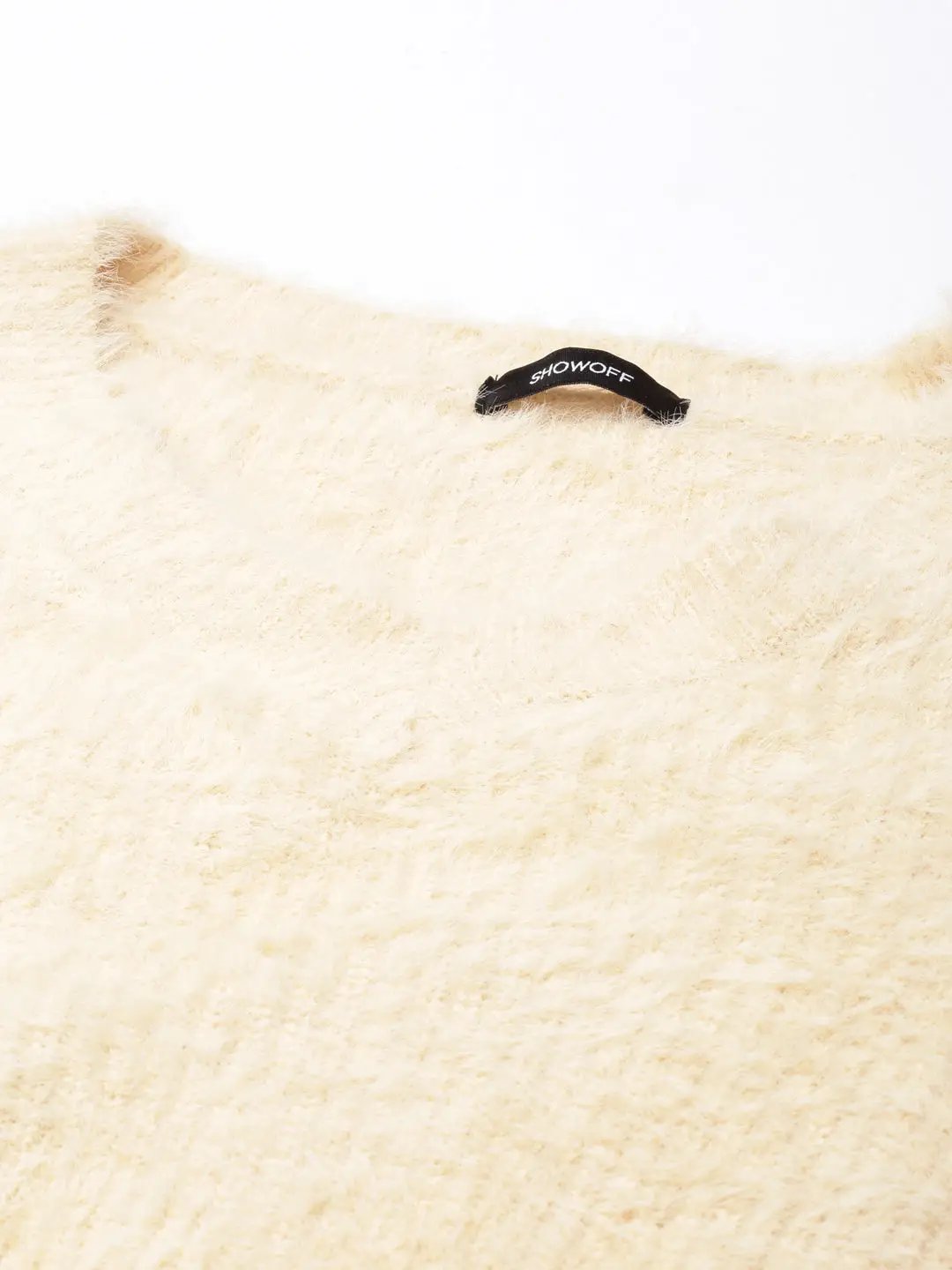 Women's Solid Beige Crop Top