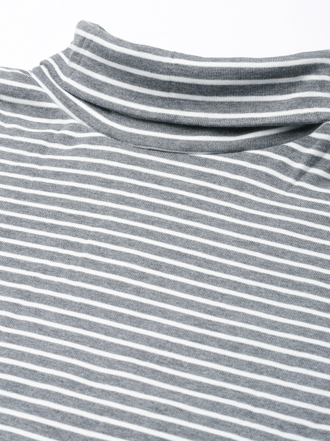 Women Grey Horizontal Stripes Top