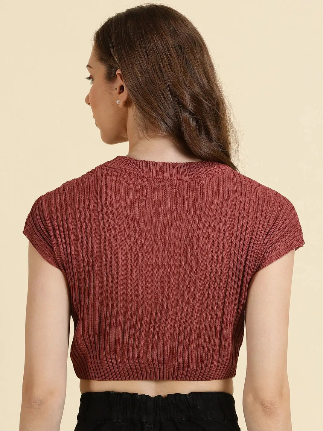 Women's Rust Solid Crop Top