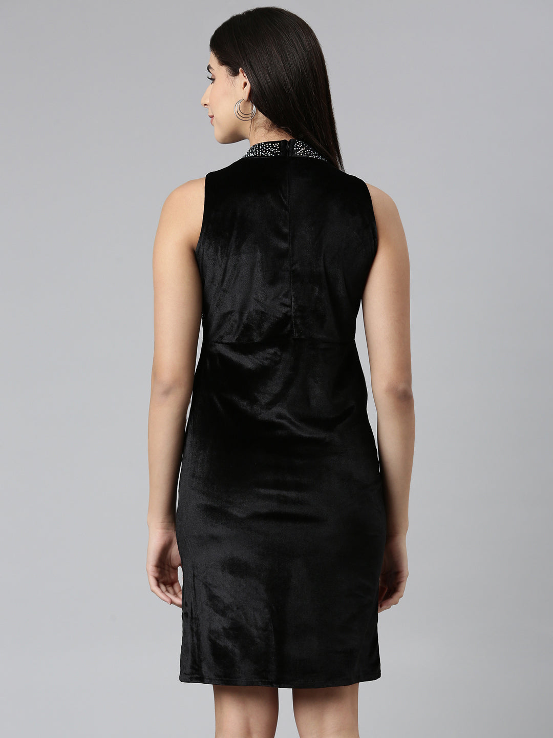 Women Black Embellished Sheath Dress