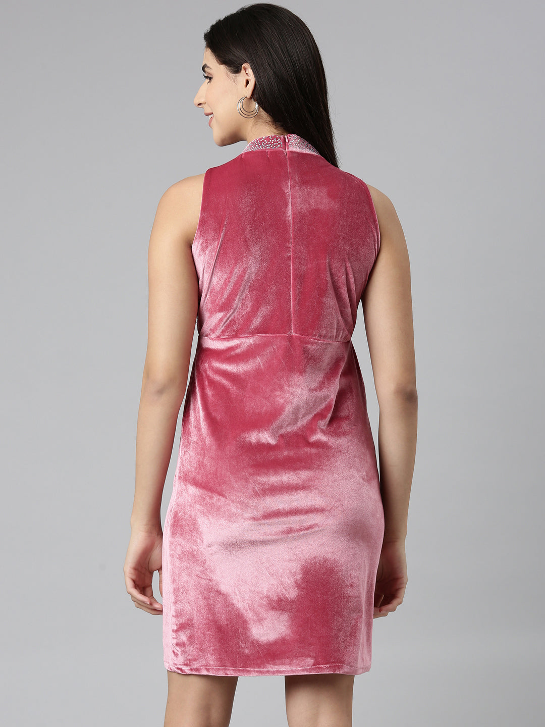 Women Pink Embellished Sheath Dress