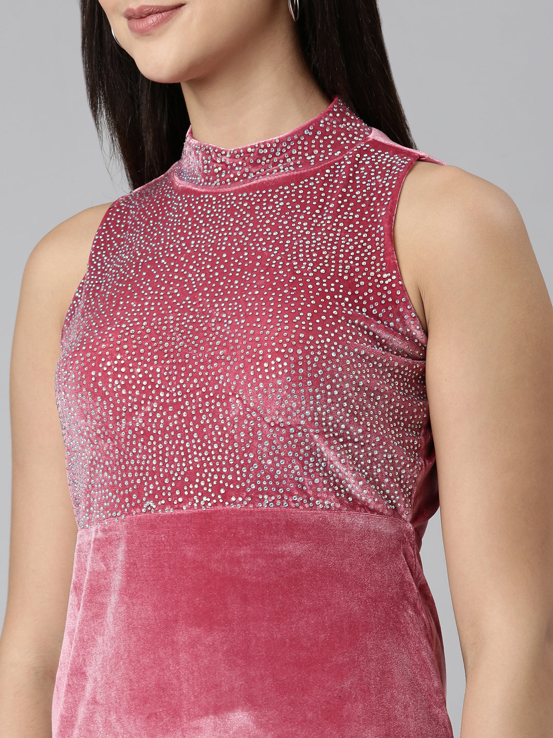 Women Pink Embellished Sheath Dress