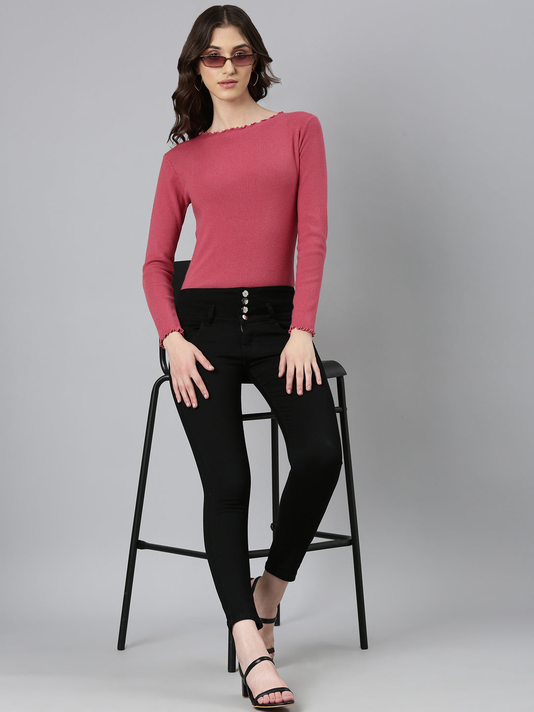 Women Black Solid Skinny Fit Denim Jeans