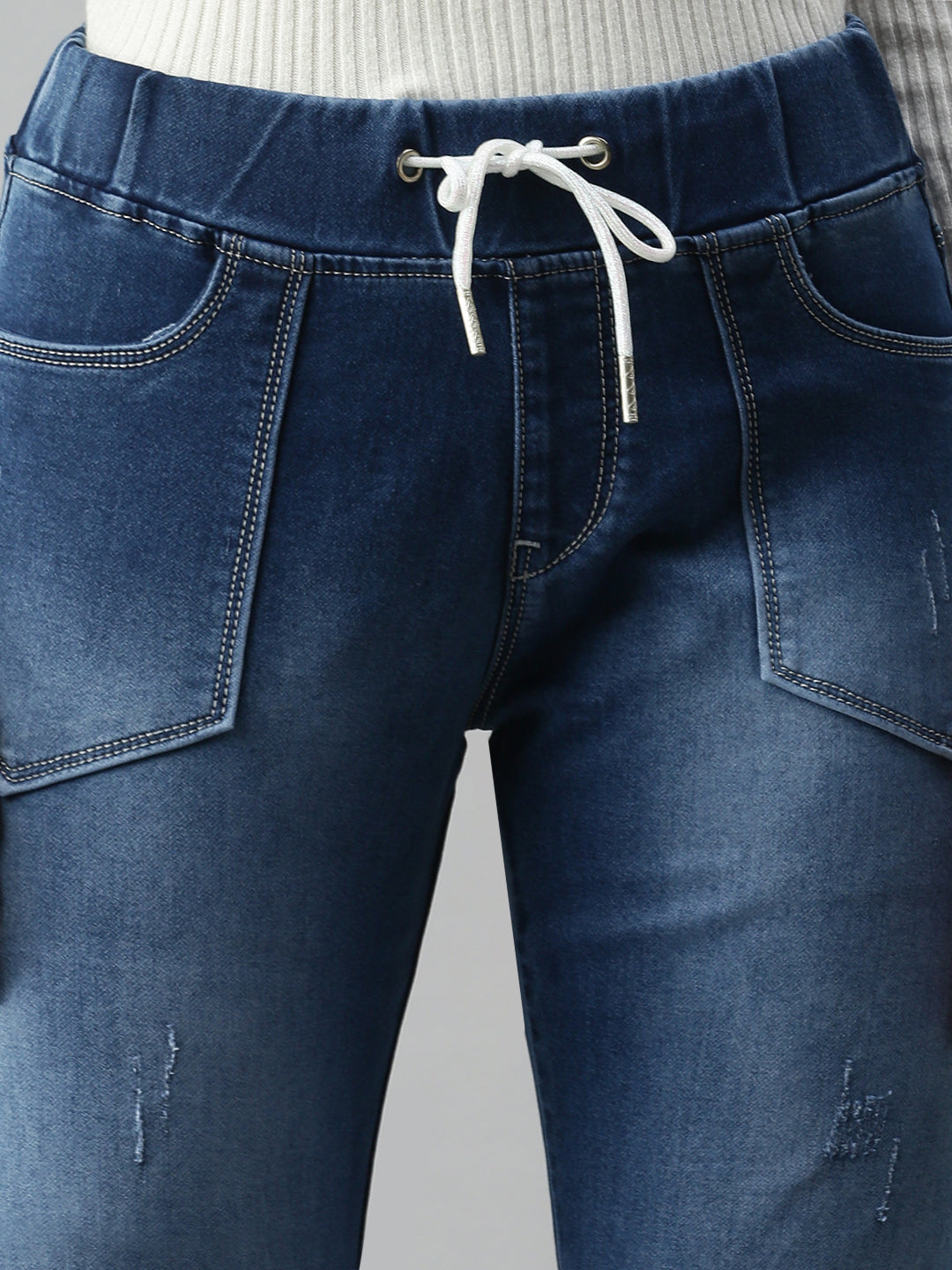 Women's Blue Solid Denim Jeans