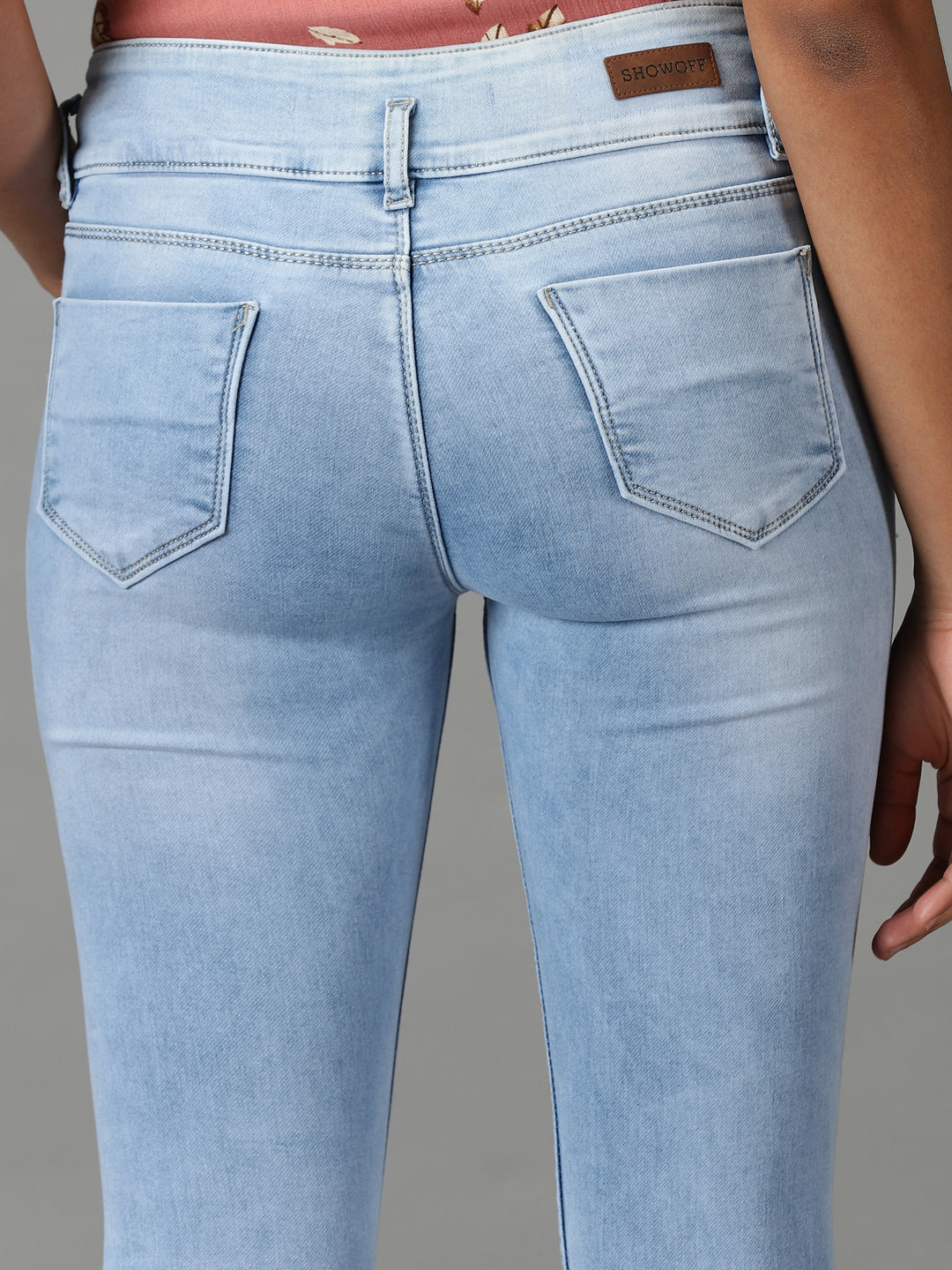 Women's Blue Solid Skinny Fit Denim Jeans