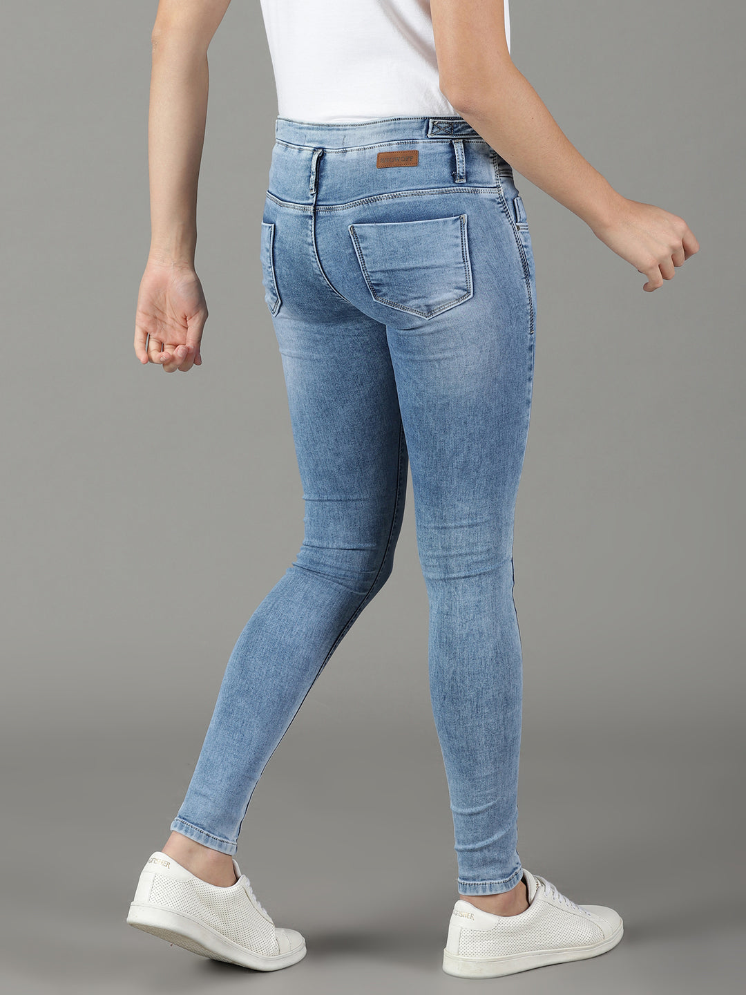 Women's Blue Solid Super Skinny Fit Denim Jeans