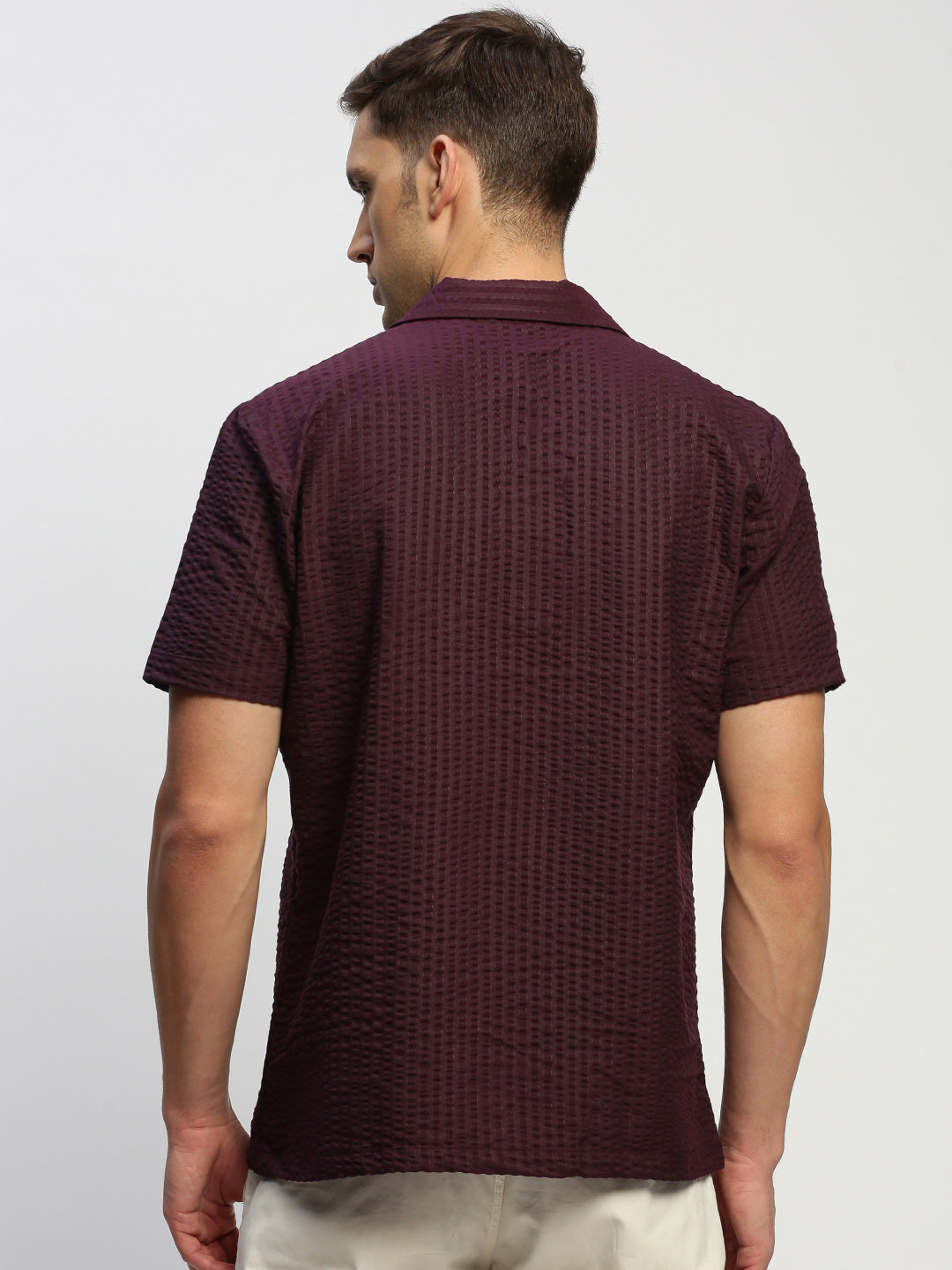 Men's Purple Solid Shirt