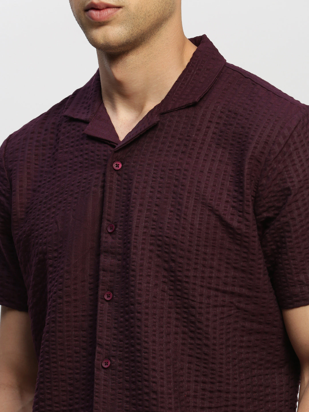 Men's Purple Solid Shirt