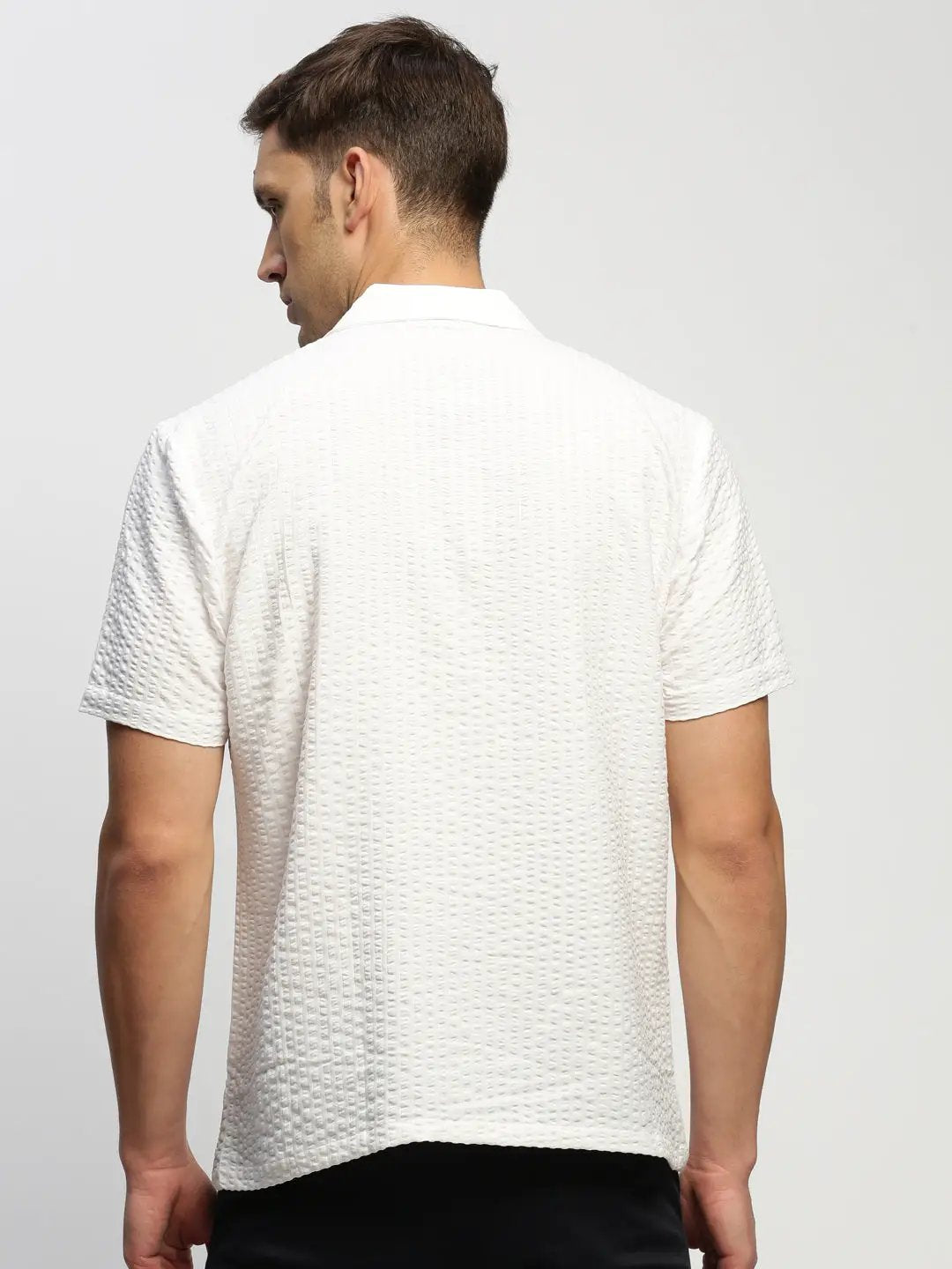 Men's White Solid Shirt