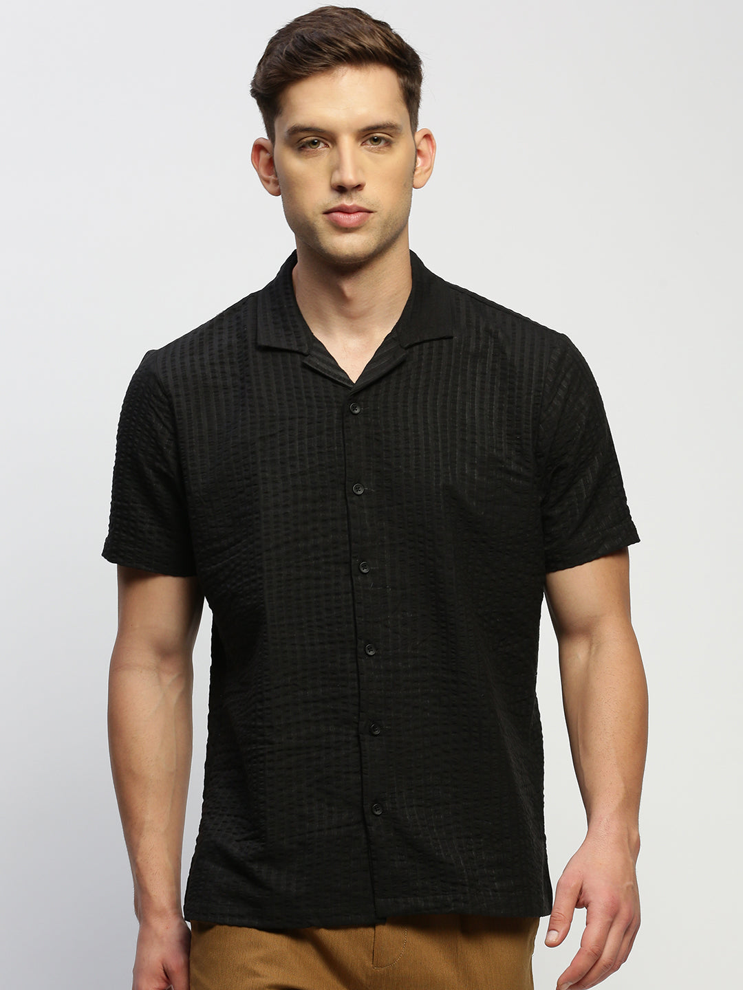 Men Black Solid Shirt