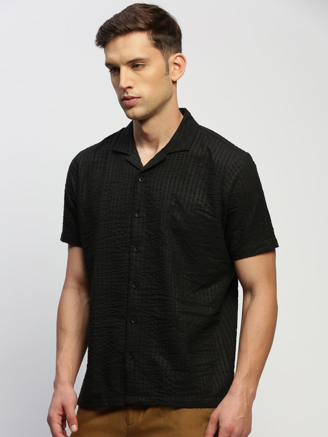 Men Black Solid Shirt