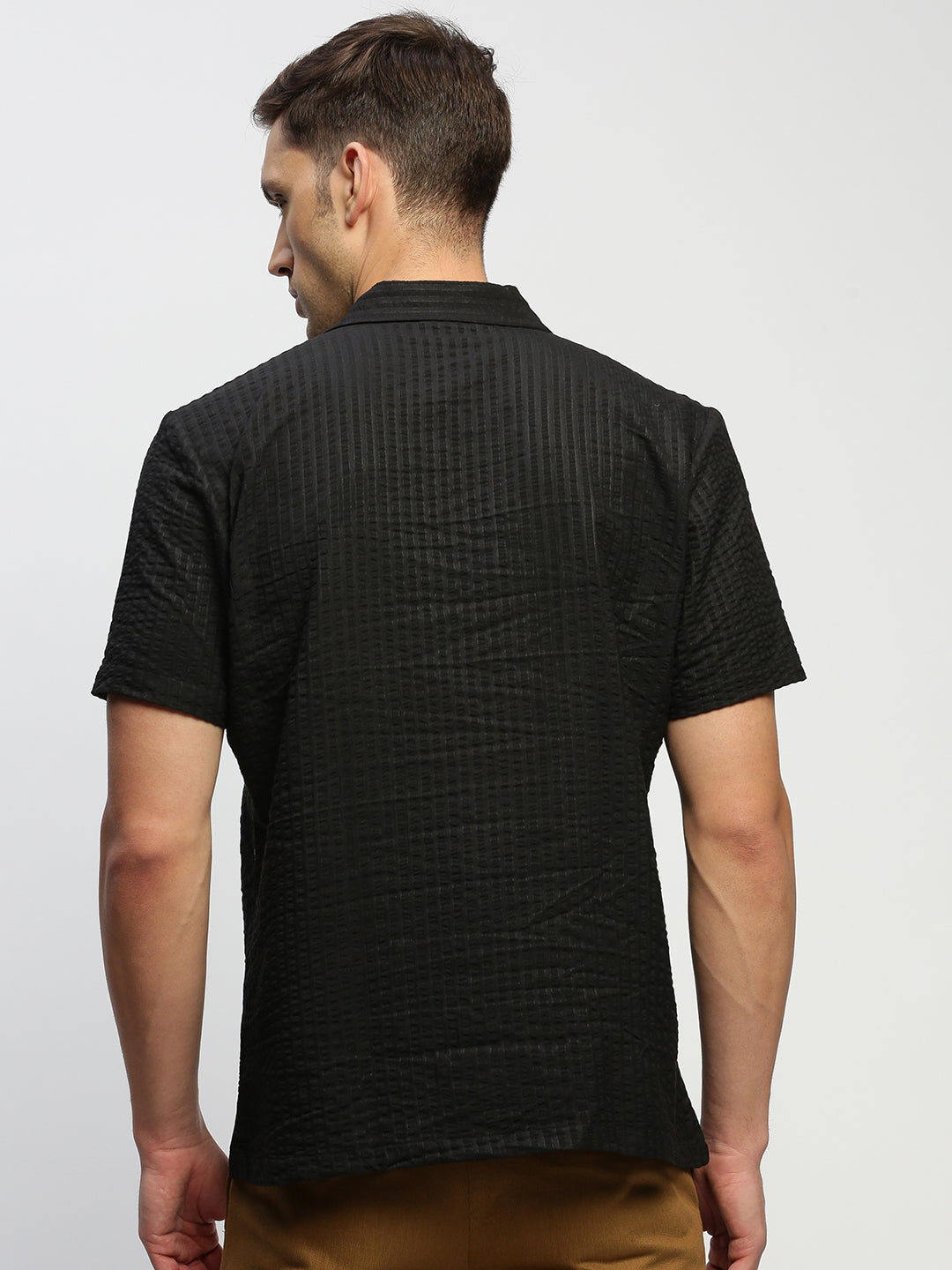 Men Black Solid Shirt