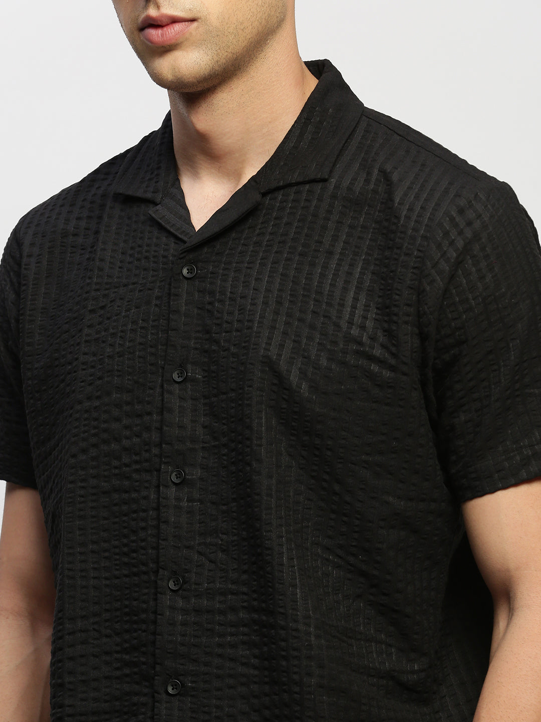 Men Black Solid Shirt