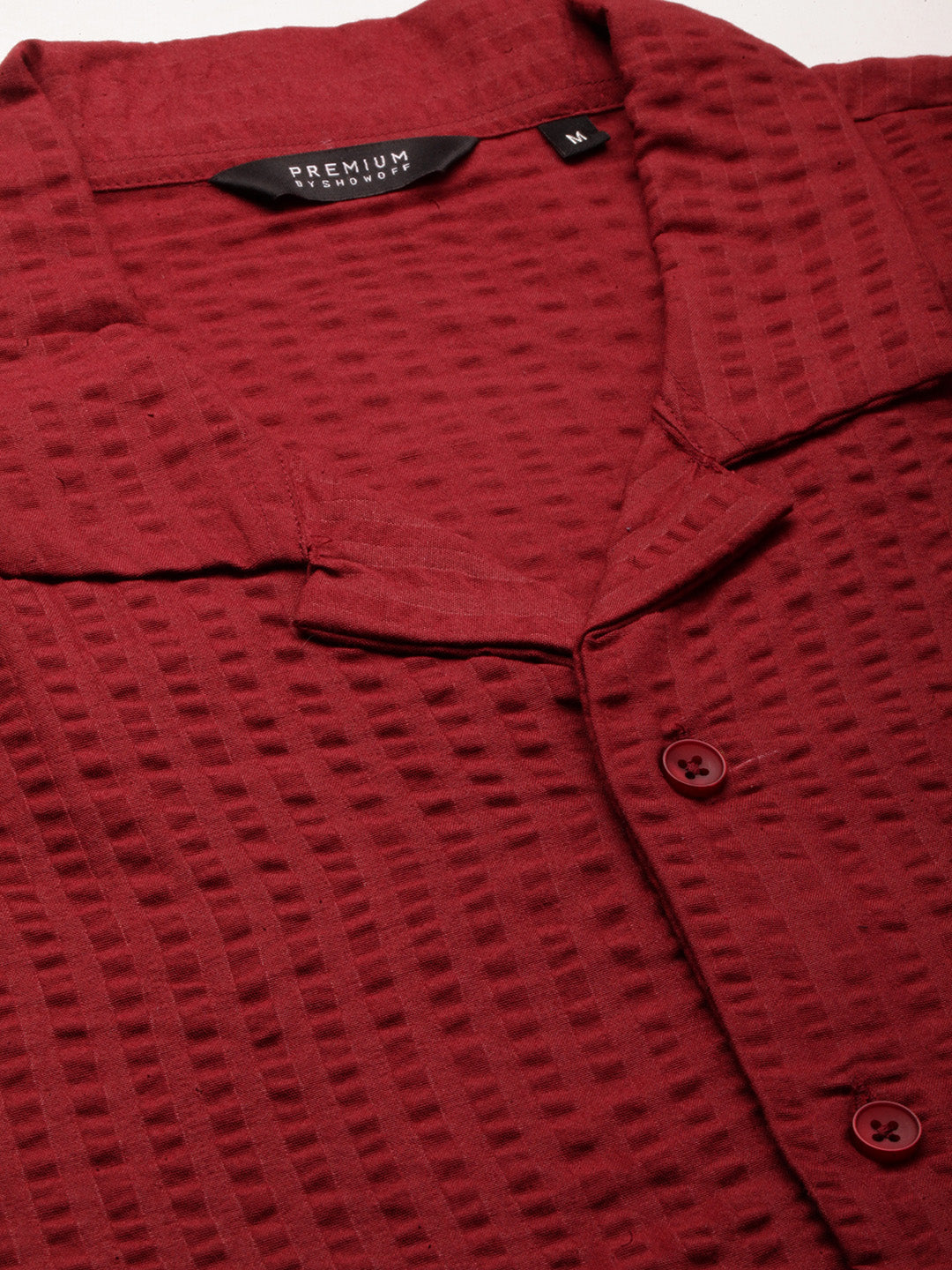 Men Maroon Solid Shirt