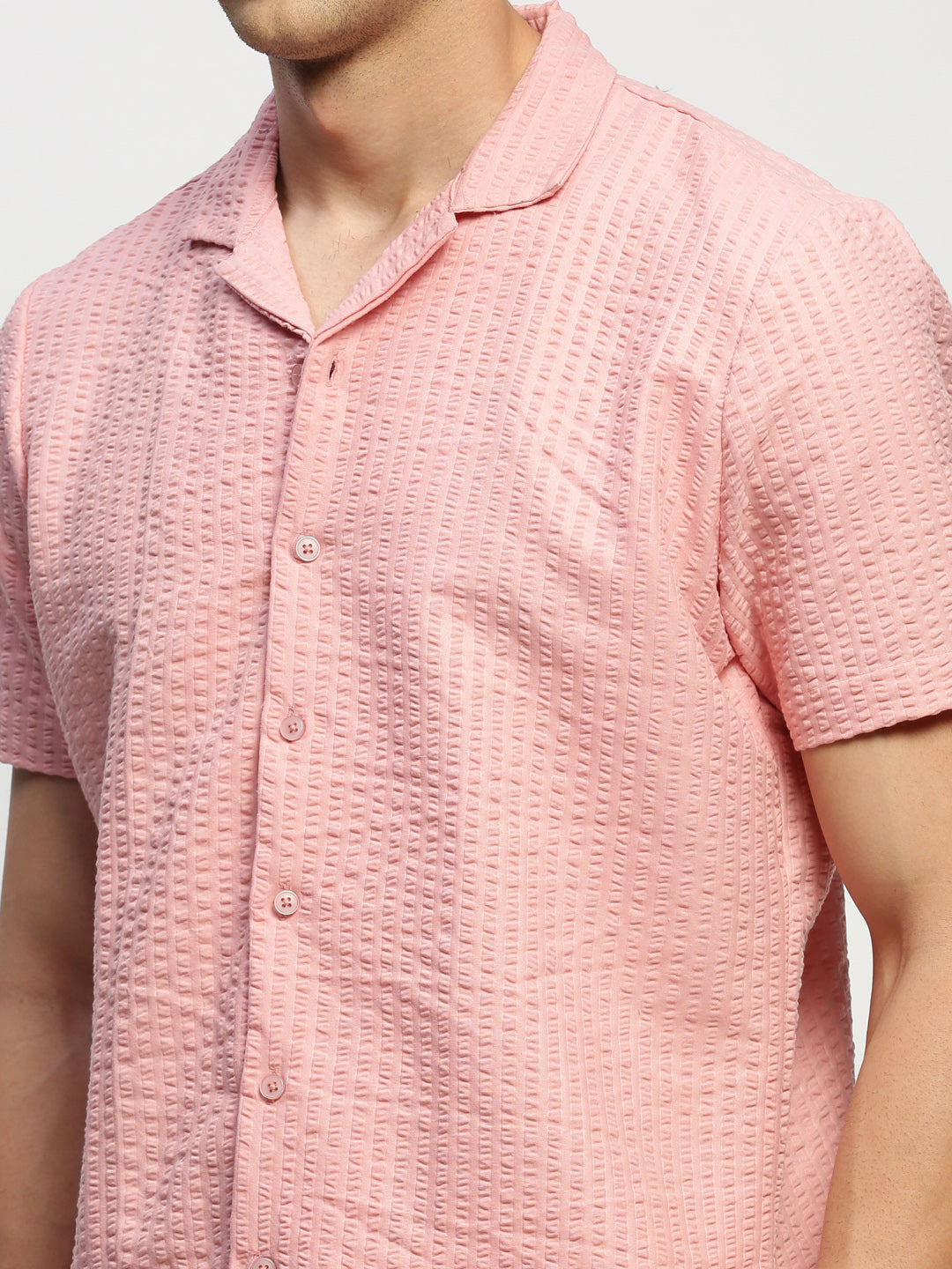 Men Peach Solid Shirt