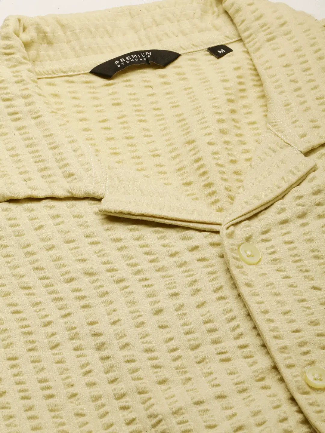 Men's Cream Solid Shirt
