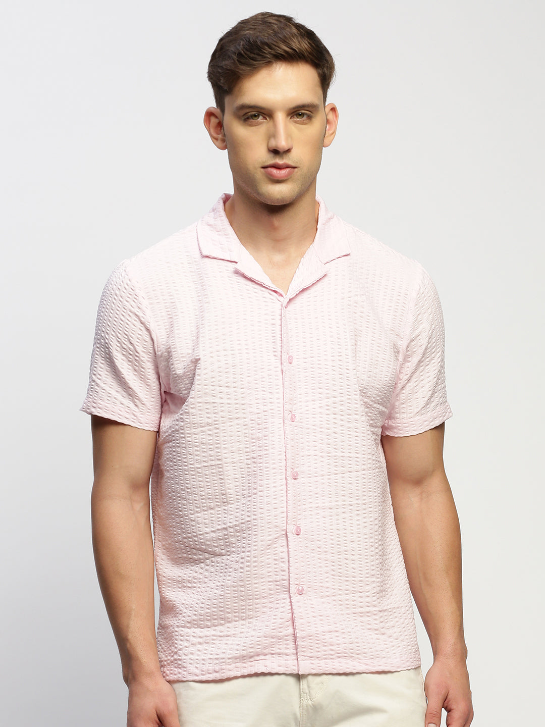 Men Pink Solid Shirt