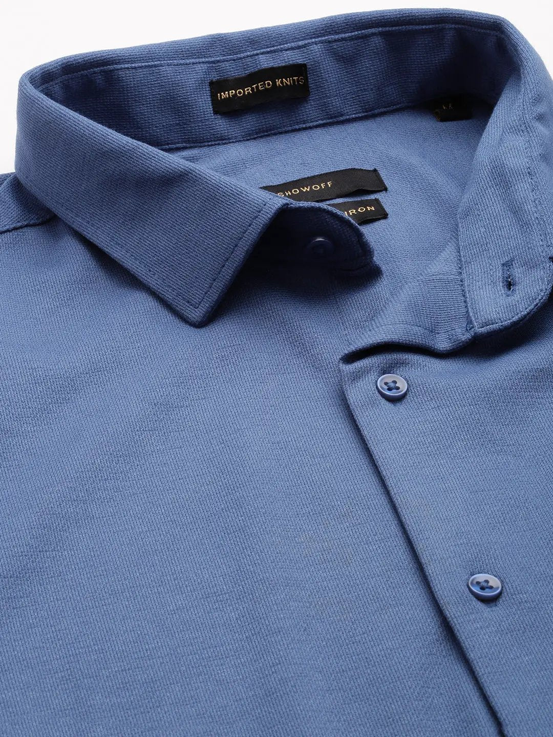 Men's Blue Comfort Slim Fit Casual Cotton Shirt