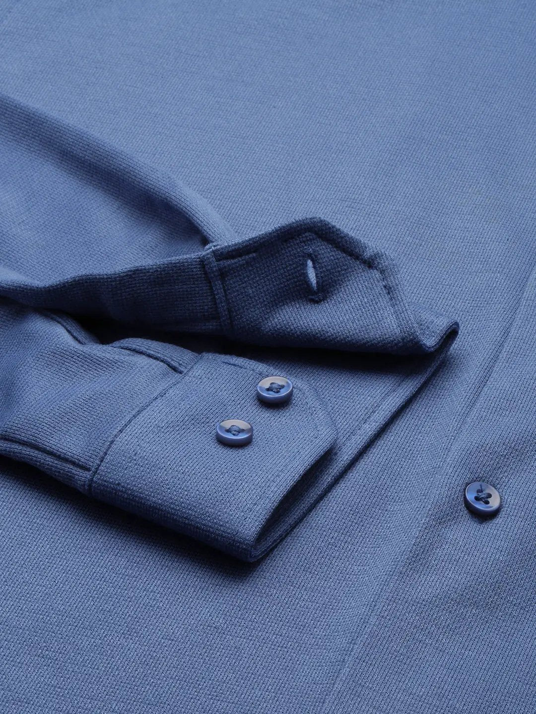 Men's Blue Comfort Slim Fit Casual Cotton Shirt