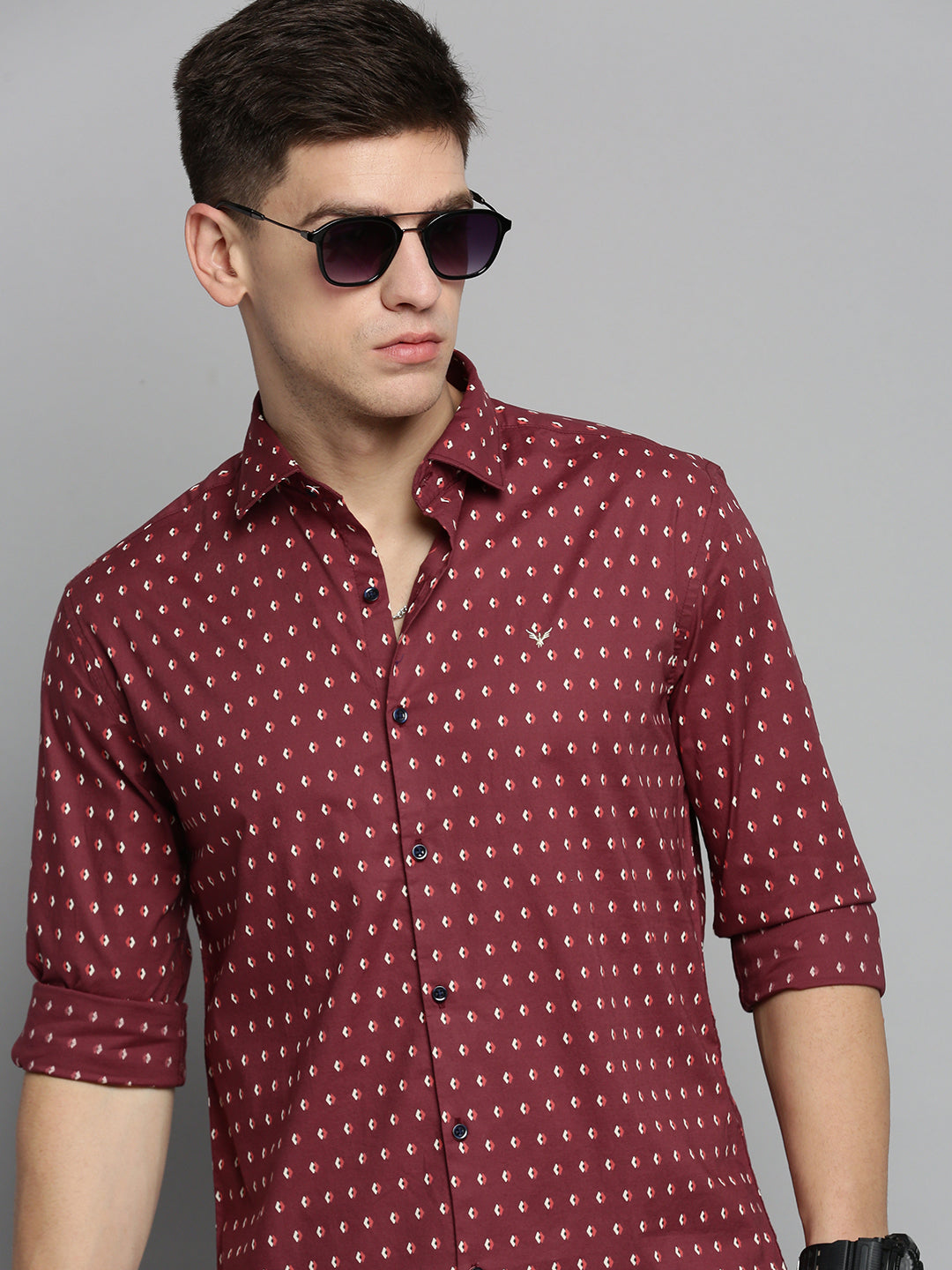 Men Red Printed Casual Shirt