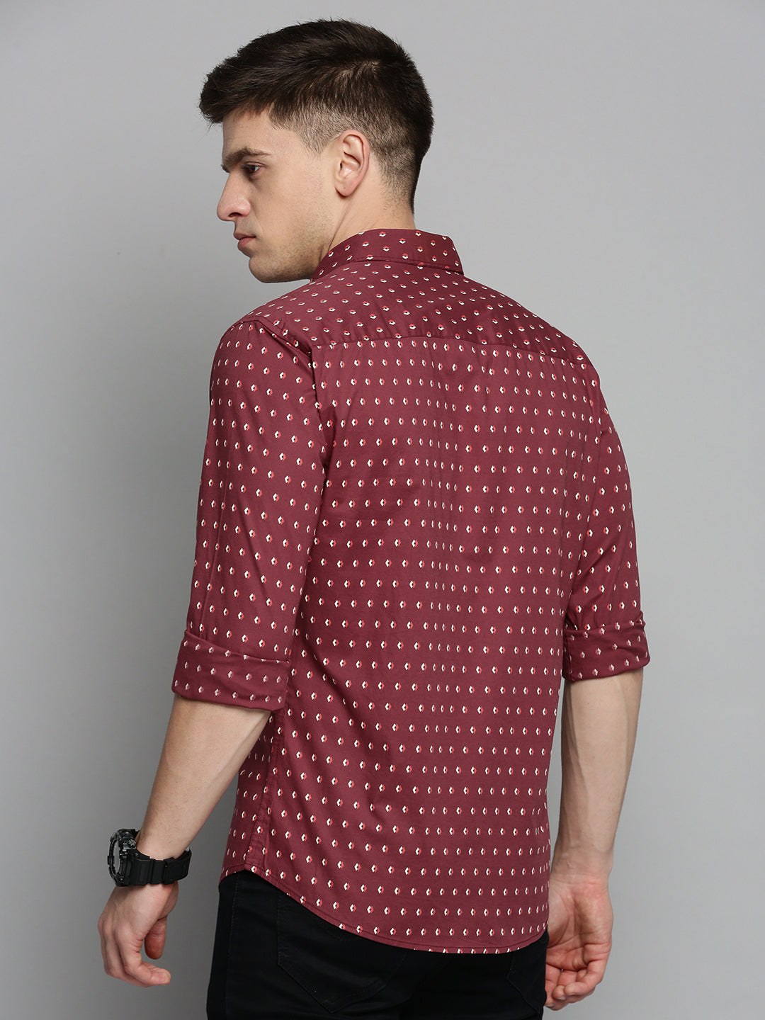 Men Red Printed Casual Shirt