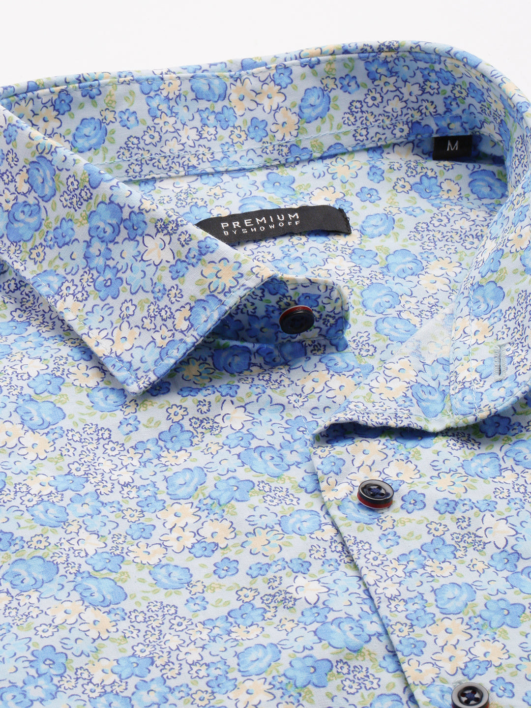 Men Blue Printed Casual Shirt