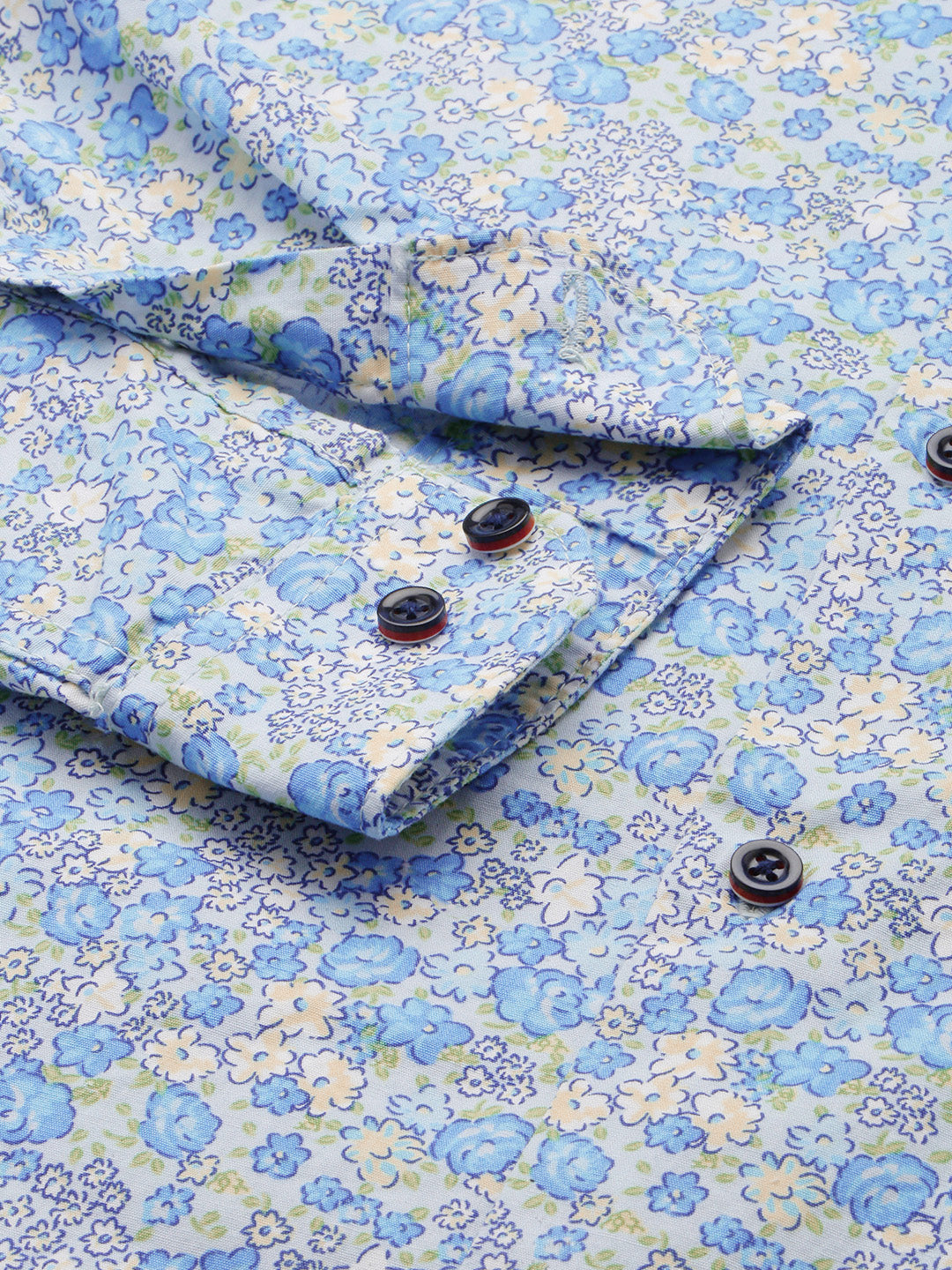 Men Blue Printed Casual Shirt